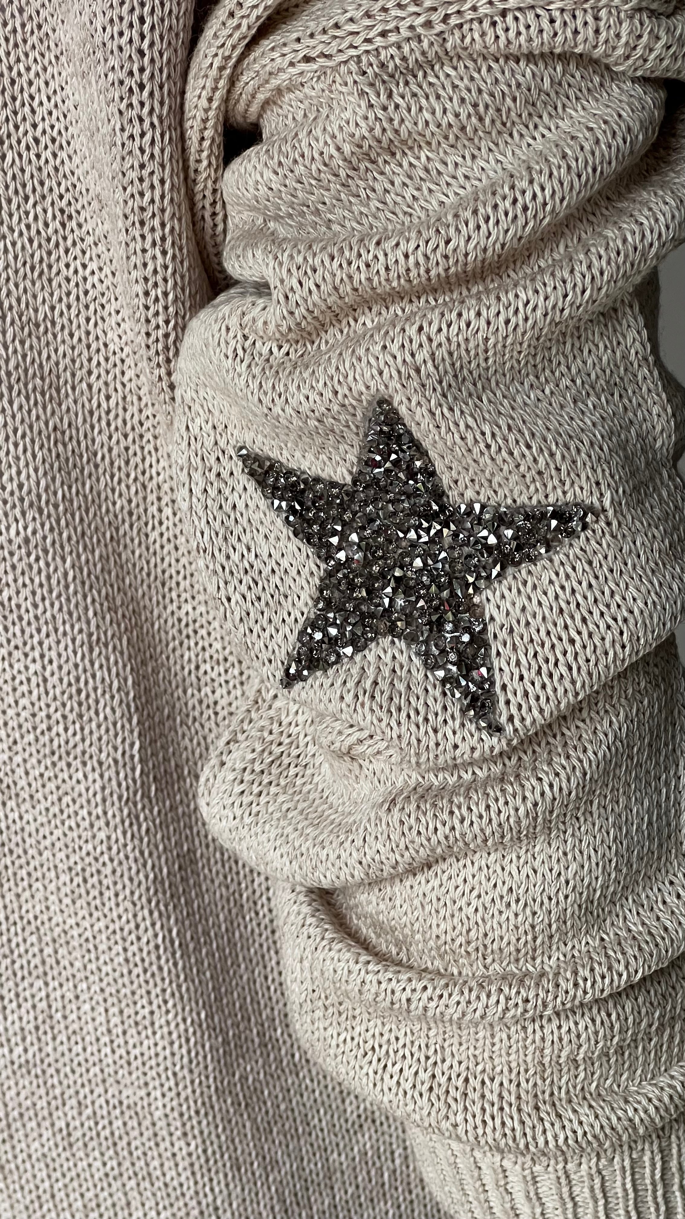 Star embellished cardigan - Cream