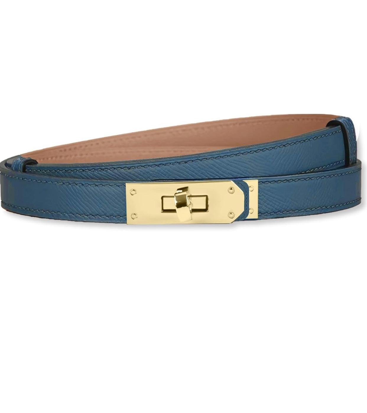 Classic clasp belt - Navy and Gold